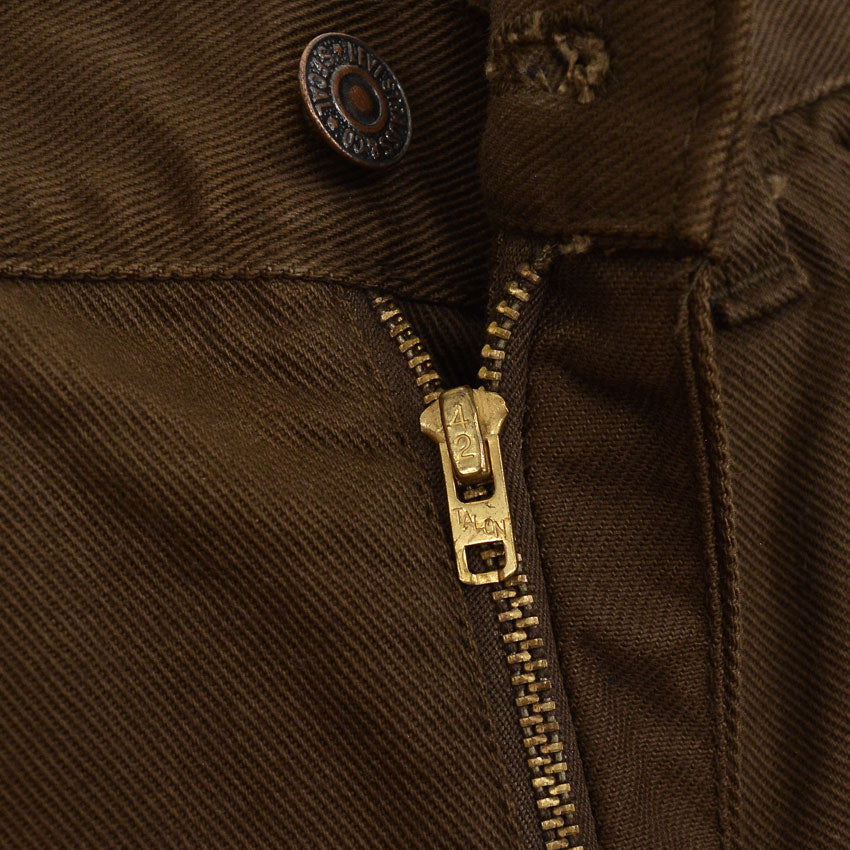 1960's LEVI'S 518 BIG-E BROWN Katsuragi COTTON TWILL PANTS ... W33 L33