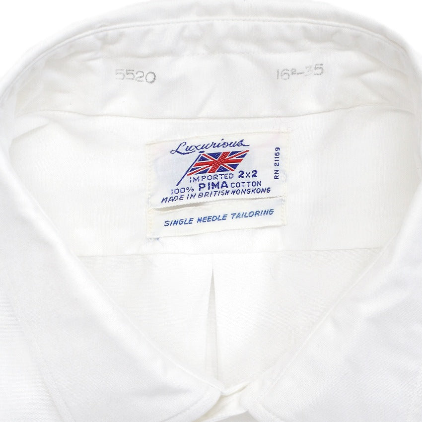 1960's DEADSTOCK LUXURIOUS PIMA COTTON WHITE SHIRT ... 161/2