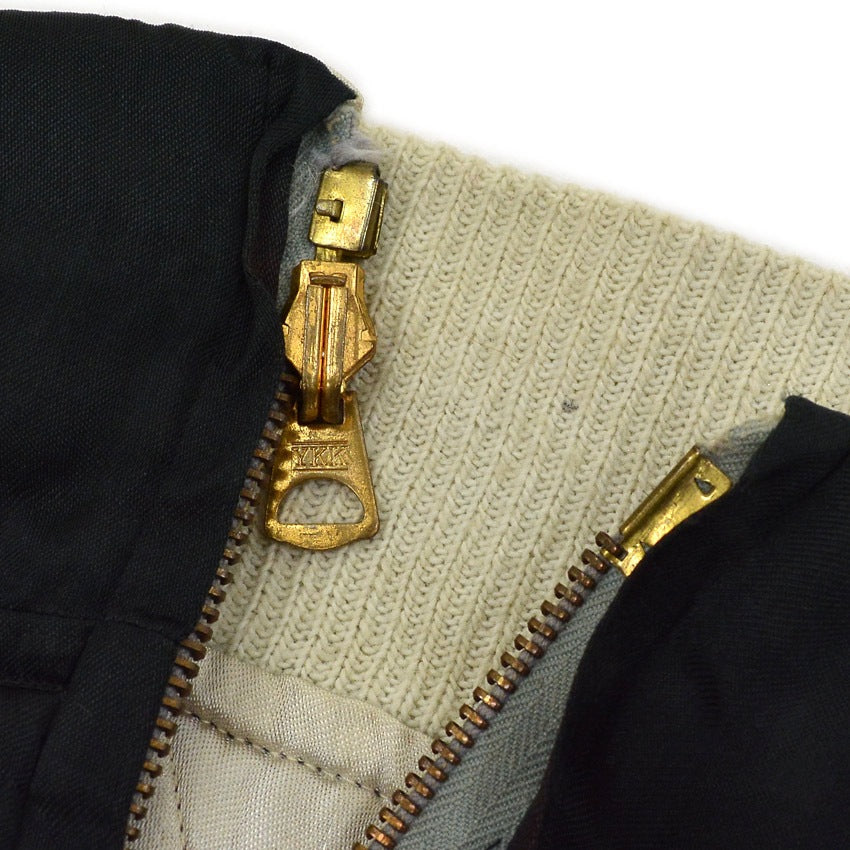 1940s- JAPAN SOUVENIR JACKET (Sukajan) - Black with gold embroidery of tiger, eagle, and dragon - YKK zipper...