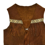 1970's WESTERN LEATHER WEAR FRINGE LEATHER VEST ...