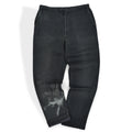 1960's PLAID HIDDEN IN BLACK PIQUE TAPERED PANTS 2... W31 L30