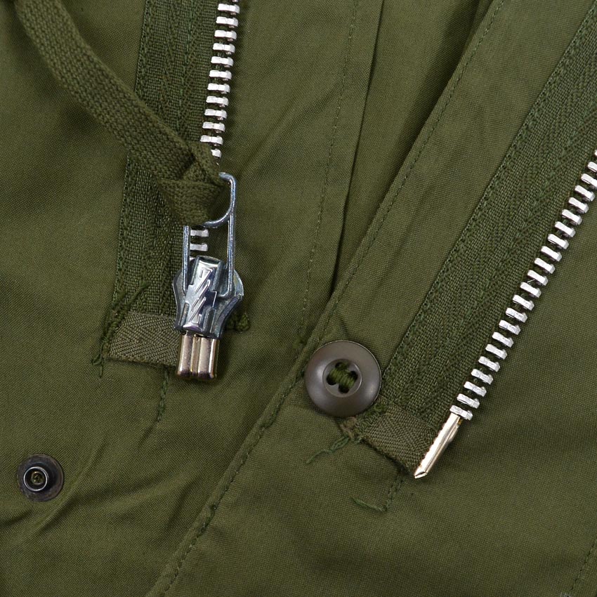 1970s Deadstock US Army Parka, Men's, M-65, Aluminum Zipper... X-Small
