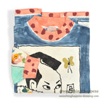 1990's COTTON DELUXE HARI '95 HAND PAINT ART M/S T-SHIRT ... L