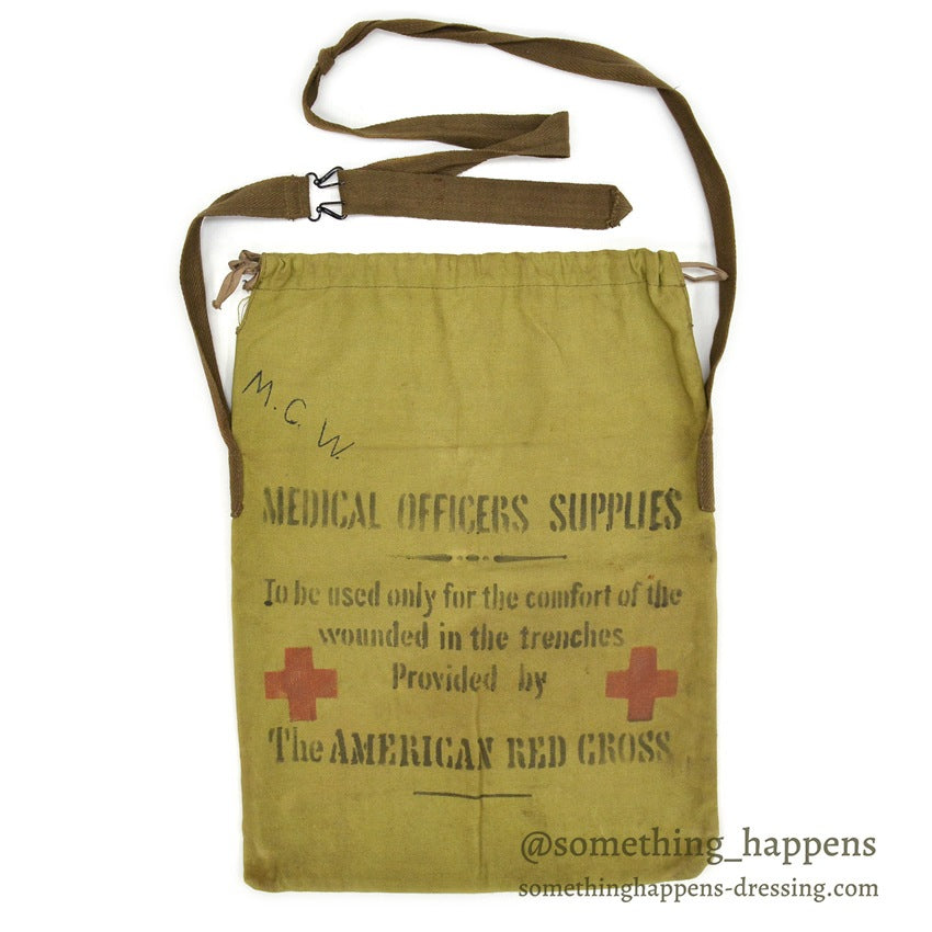 1910's AMERICAN RED CROSS WW1 MEDICAL OFFICERS SUPPLIES BAG...