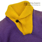 1930's~ TWO TONE SHAWL COLLAR PULLOVER WOOL SWEATER...