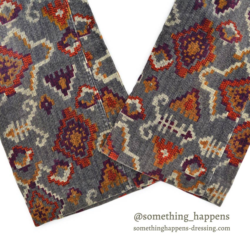 1960's~ LEVI'S BIG-E NATIVE PATTERN PRINT CORDUROY PANTS... W32 L28