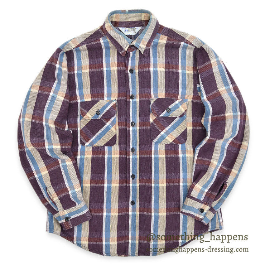 1970's〜 FIVE BROTHER PLAID FLANNEL SHIRT ... M