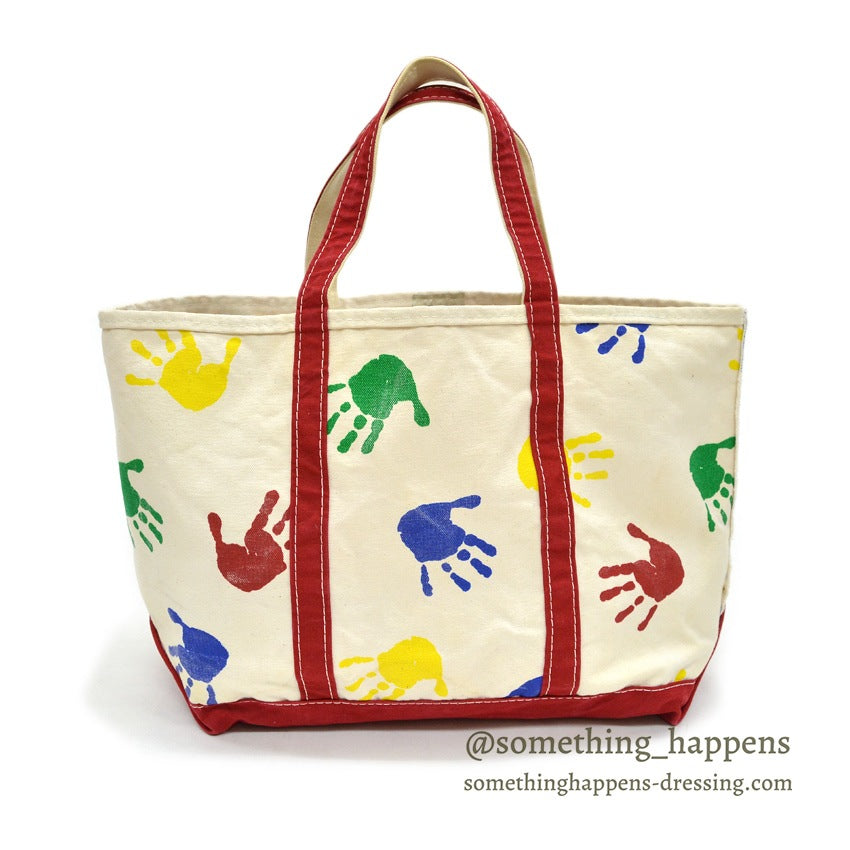 1990's~ LLBEAN BOAT AND TOTE BLUE COLORFUL PAINT... LARGE