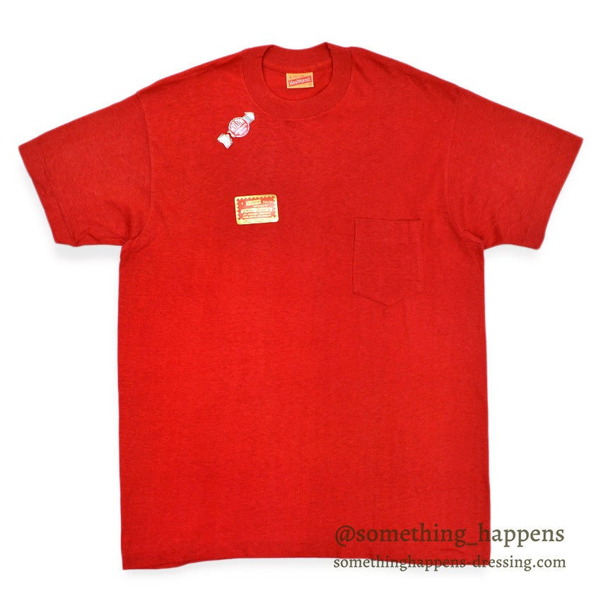 1960's DEADSTOCK HEALTHKNIT RED POCKET-TEE ... L