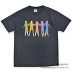 1990's ONEITA FINE FRIENDS ART T-SHIRT FADED BLACK ... L