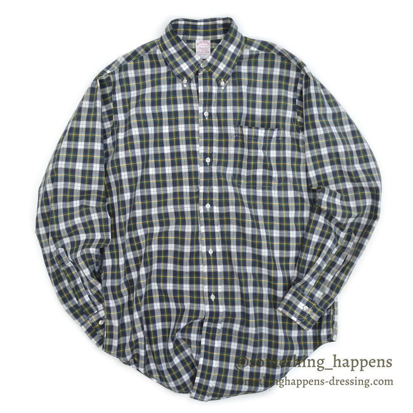 1980's BROOKS BROTHERS PLAID B/D SHIRT USA製  ... 151/2R