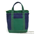 DEADSTOCK LLBEAN BOAT AND TOTE ZIP-TOP NAVY & GREEN... SMALL