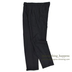 1960's~ EURO BLACK WOOL SLACKS...W32 L31