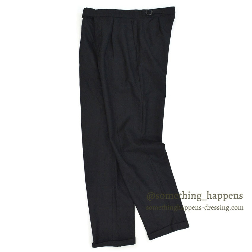 1960's~ EURO BLACK WOOL SLACKS...W32 L31