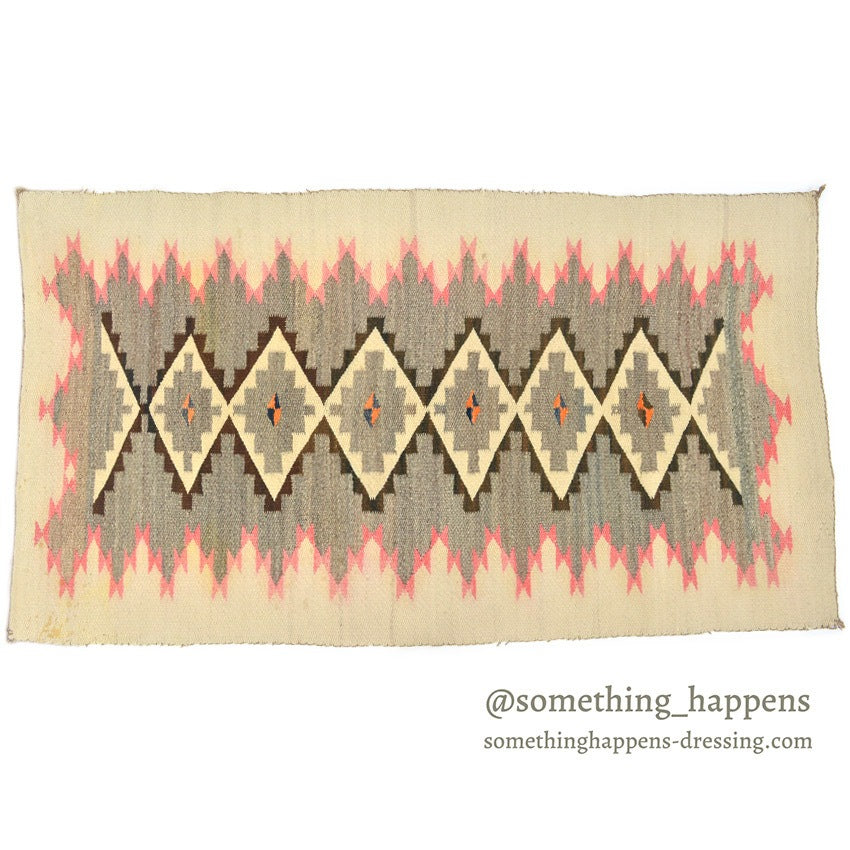 c.1930's NAVAJO RUG STEPPED DIAMONDS PATTERN... 194cm×103cm
