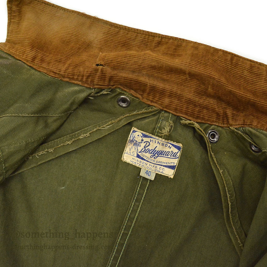 1940's HINSON BODYGUARD OUTDOOR GARMENTS HUNTING COAT... 40