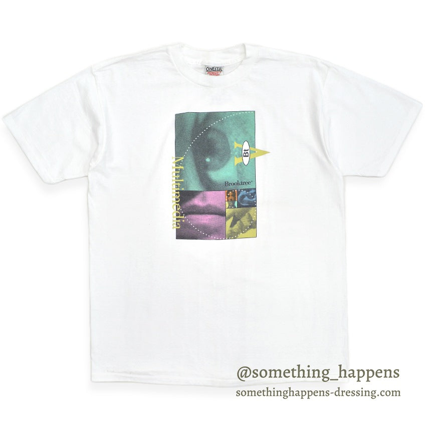 1990's ONEITA BROOKTREE MEDIA STREAM CHIP GRAPHIC T-SHIRT ... L