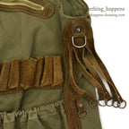 ~1970's SAFARI HUNTING CANVAS & LEATHER VEST MADE IN SPAIN...