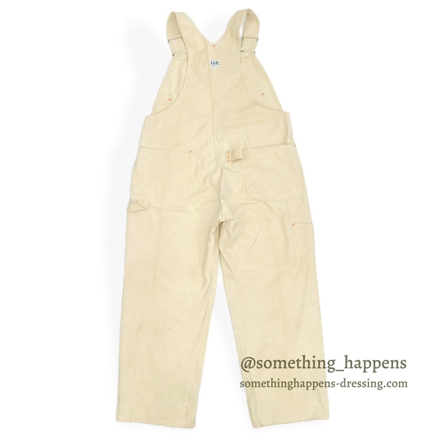 1970s Lee Off-White Overalls, No Wash, Mint... W39/L33