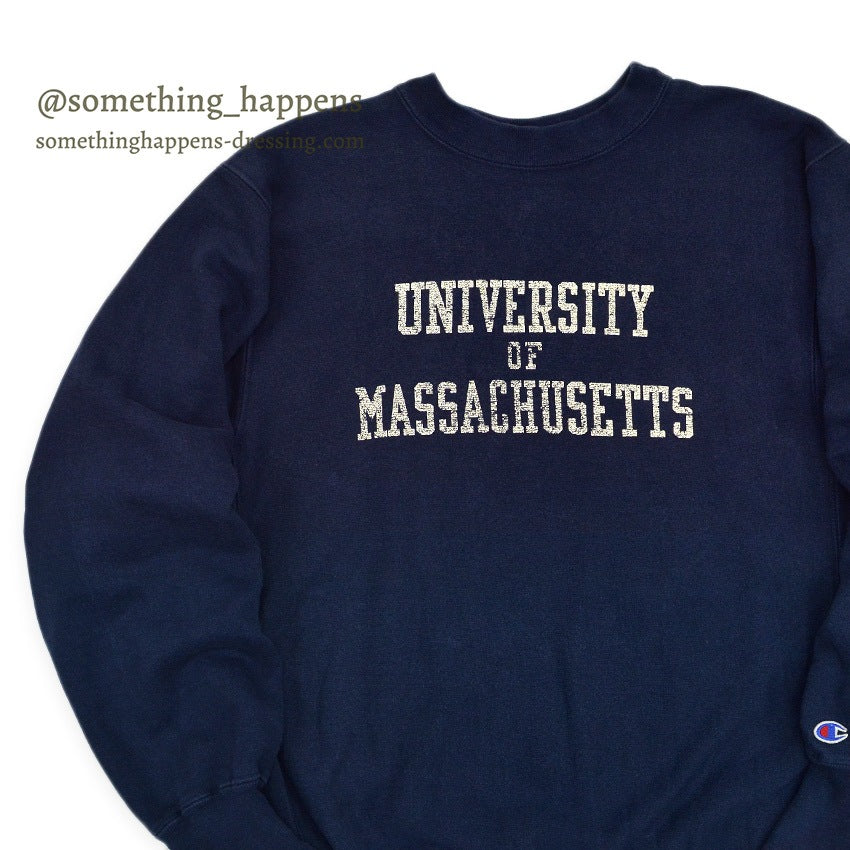 1980's CHAMPION UNIVERSITY OF MASSACHUSETTS REVERSE WEAVE SWEAT SHIRT ... L