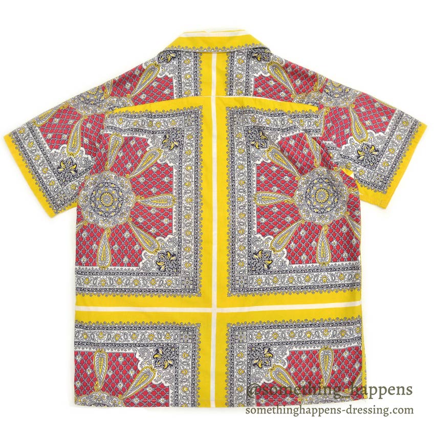 〜1960's LAGUNA ORIENTAL PATTERN S/S BOX SHIRT ... M