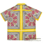 〜1960's LAGUNA ORIENTAL PATTERN S/S BOX SHIRT ... M