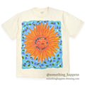 1990's ...IN COTTON SUNFLOWER ART BIG PRINT T-SHIRT ... L/XL