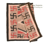 c.1930's NAVAJO RUG WHIRLING LOGS SWASTIKA... 155cm/110cm