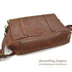 1990's EDDIE BAUER BROWN LEATHER SATCHEL BAG...