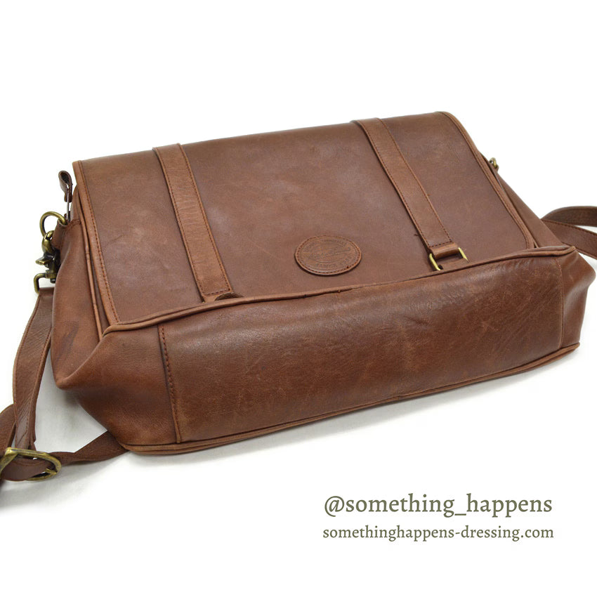 1990's EDDIE BAUER BROWN LEATHER SATCHEL BAG...