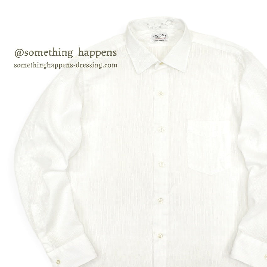 1960's MANHATTAN WHITE COTTON L/S SHIRT ... 15
