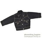 1950's WESTERN TWO POCKETS BLACK DENIM JACKET FOR KIDS...