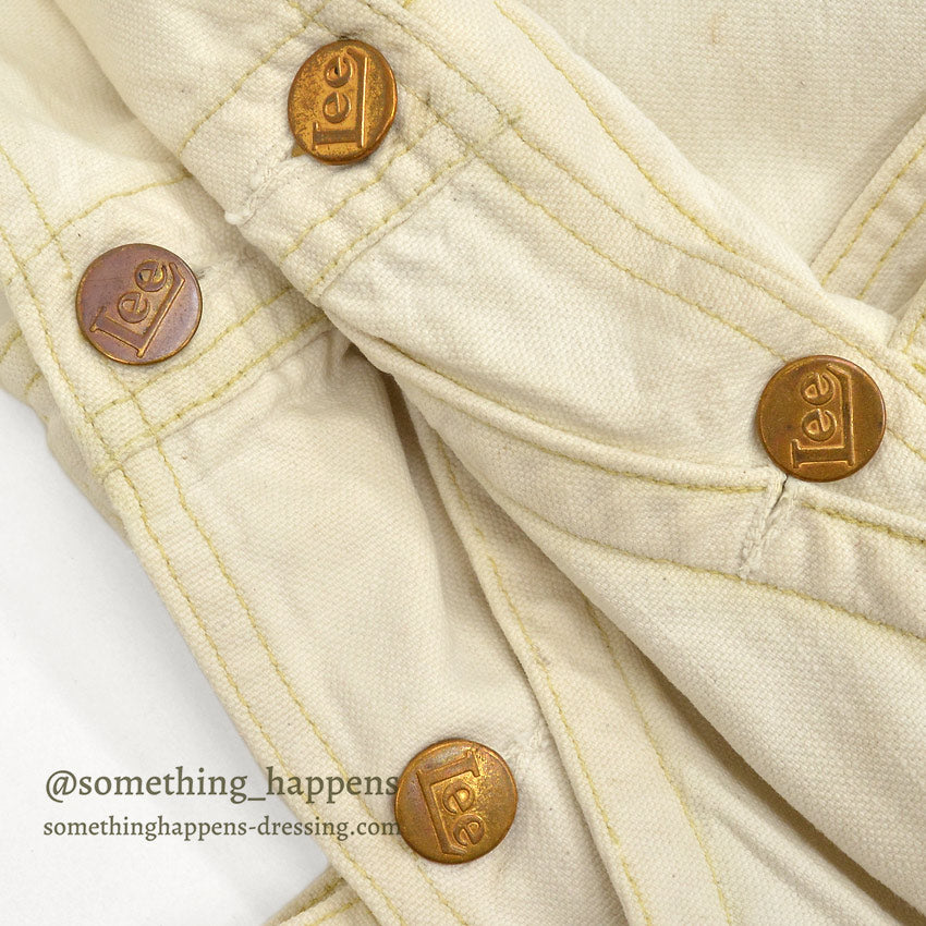 1950s Lee off-white double knee and apron overalls... W39/L28
