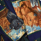 1990's BOSTON PREPATORY CO. DOG PRINT B/D SHIRT ... M