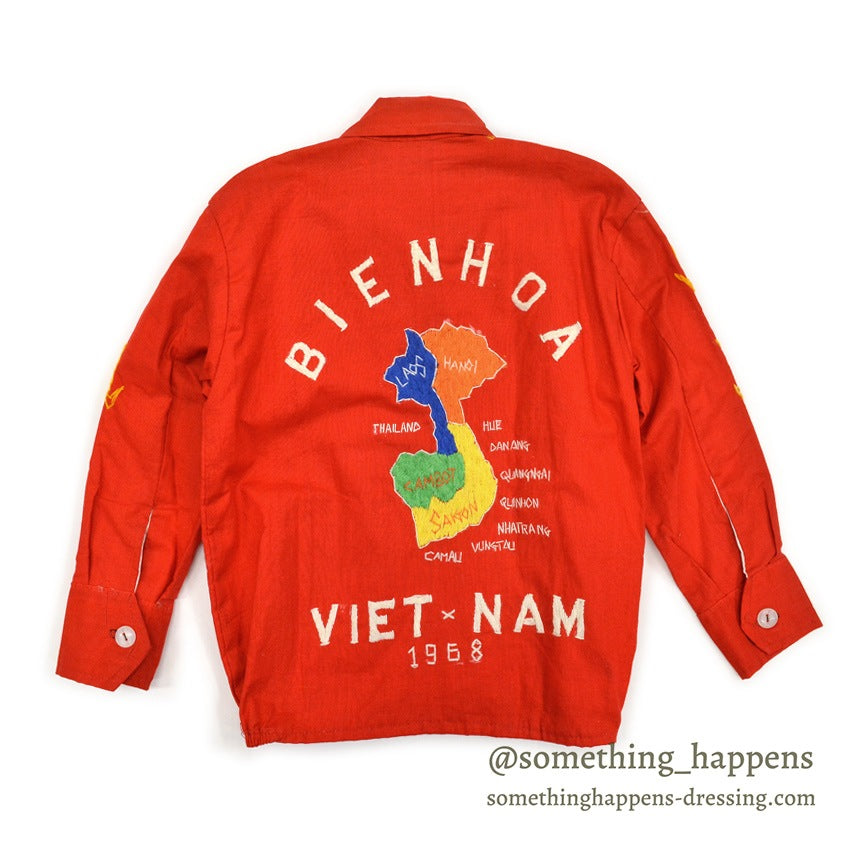 1960s Vietnam Souvenir Jacket (Vietnamese style) '68 Red FOR KIDS...