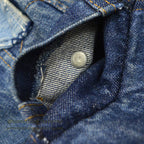 1970's Levi's 70605-0217 DENIM BOA JACKET ADD POCKETS / FADED... 44