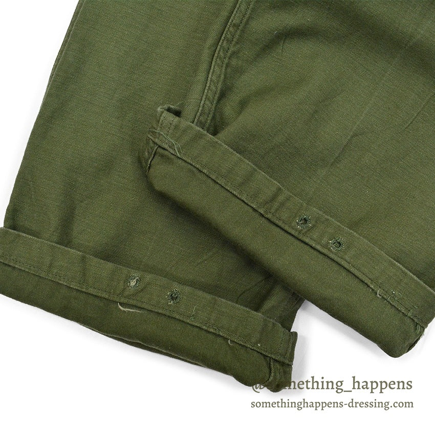 1960's U.S.ARMY TROUSERS, MAN'S COTTON SATEEN OG-107, TYPE-I 2 ... W32/L31