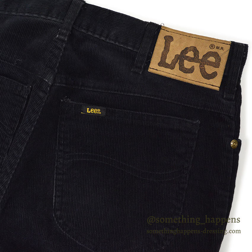 1980's Lee 200 CORDUROY PANTS BLACK MINT... W32/L30