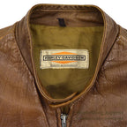 1960's HARLEY DAVIDSON CAFE RACER LEATHER JACKET BROWN...
