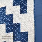 ANTIQUE LIGHTNING STREAK ZIG ZAG INDIGO STAR CALICO PATCHWORK QUILT... 195cm/120cm