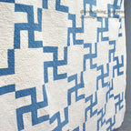 ANTIQUE WHIRLING LOGS, SWASTIKA PATCHWORK QUILT... 206cm/164cm