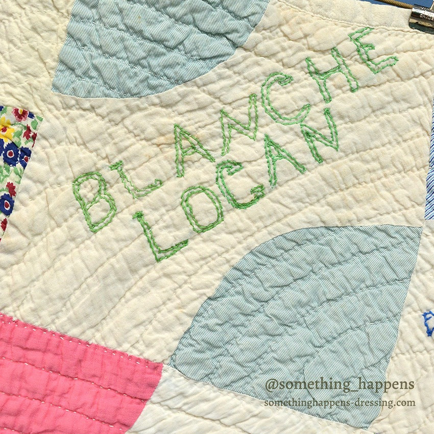 1936 to '1938 SIGNATURES EMBROIDERY FRIENDSHIP PATCHWORK QUILT... 181cm/163cm