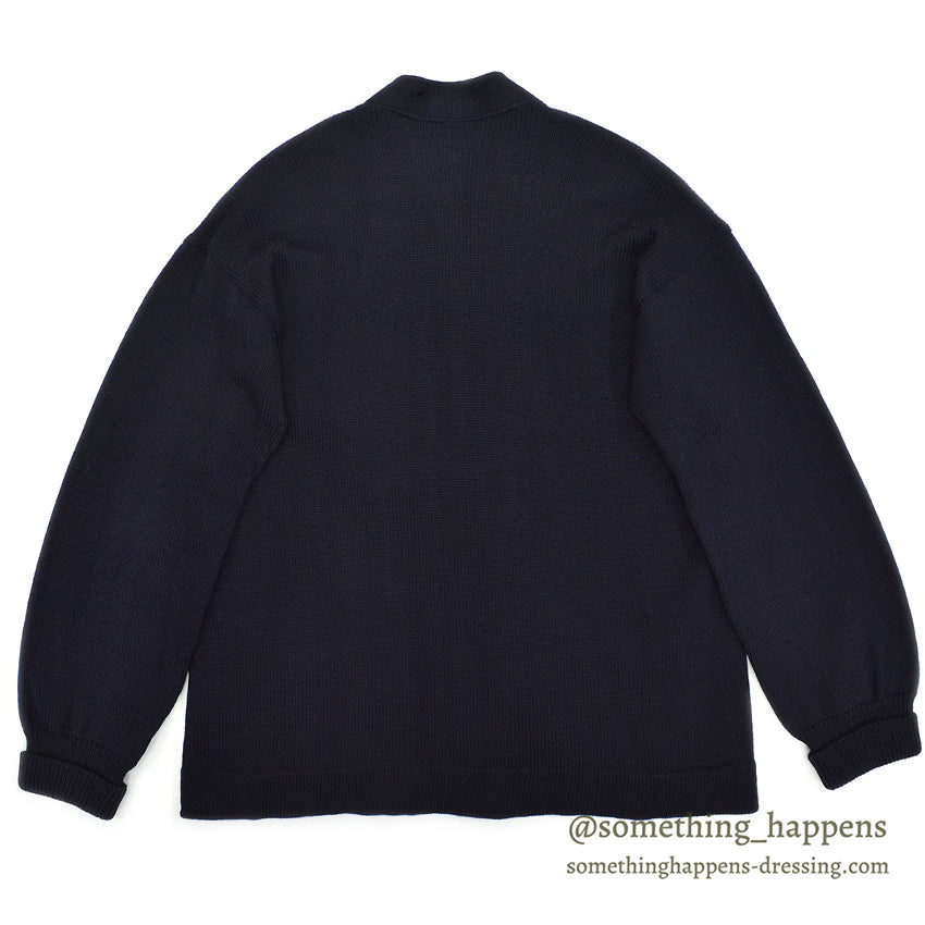 1940's CHAMPION 'P' DARK NAVY WOOL CARDIGAN COAT ... Fits like XL