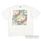 1990's ONEITA MELROSE FLOWER ART PRINT T-SHIRT ... XL