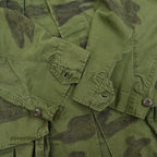 1960's USARMY HAND PAINTED LEAF CAMO JUNGLE FATIGUE JACKET...MS