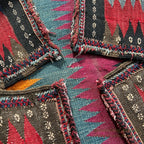 OLD NATURAL DYED HAND WOVEN TRIBAL RUG... 118cm/100cm