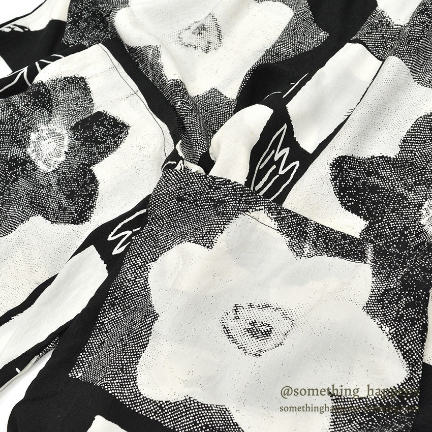 1980's JAMS WORLD FLOWER MONOCHROMATIC RAYON PANTS...M