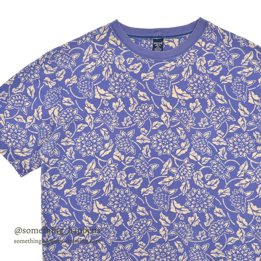 ~1990's LAND' END FLORAL PATTERN T-SHIRT ... M