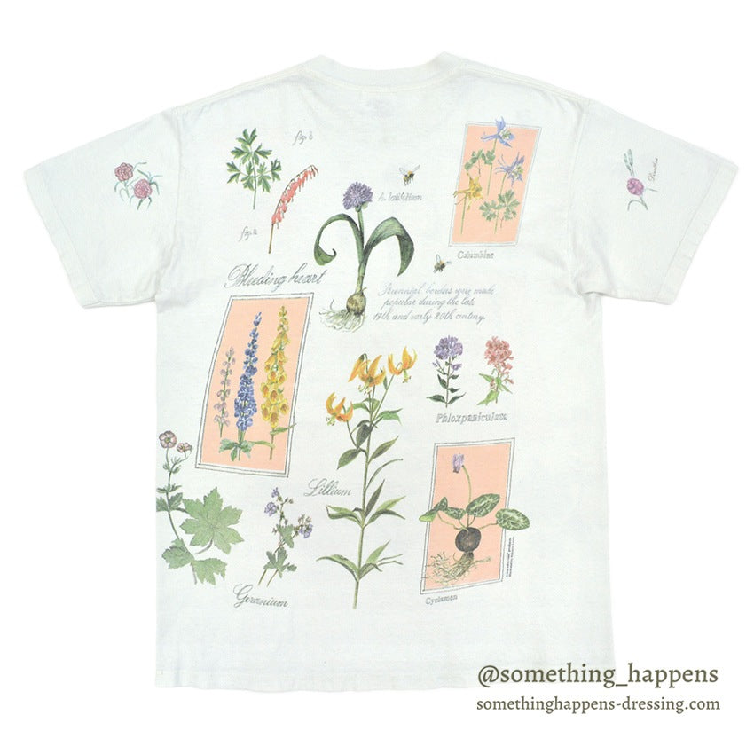 1990's REL-E-VANT PRODUCTS BOTANICAL ART PRINT T-SHIRT ... M