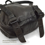 ~1990's ALL BLACK LEATHER BACKPACK...